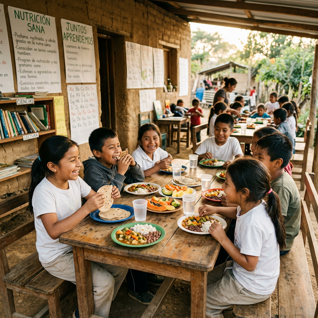 Niños apoyados por ARDO Technology y Ayuda en Acción en México